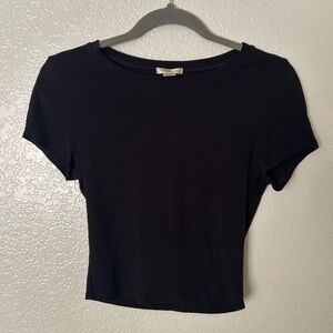Bozzolo Black Fitted Crop Tee